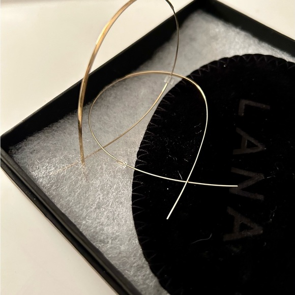 Large Lana crossover gold earrings - Picture 4 of 4